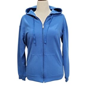 Athletic fleece zippered sweater shirt top soft comfy cotton blend M hoodie